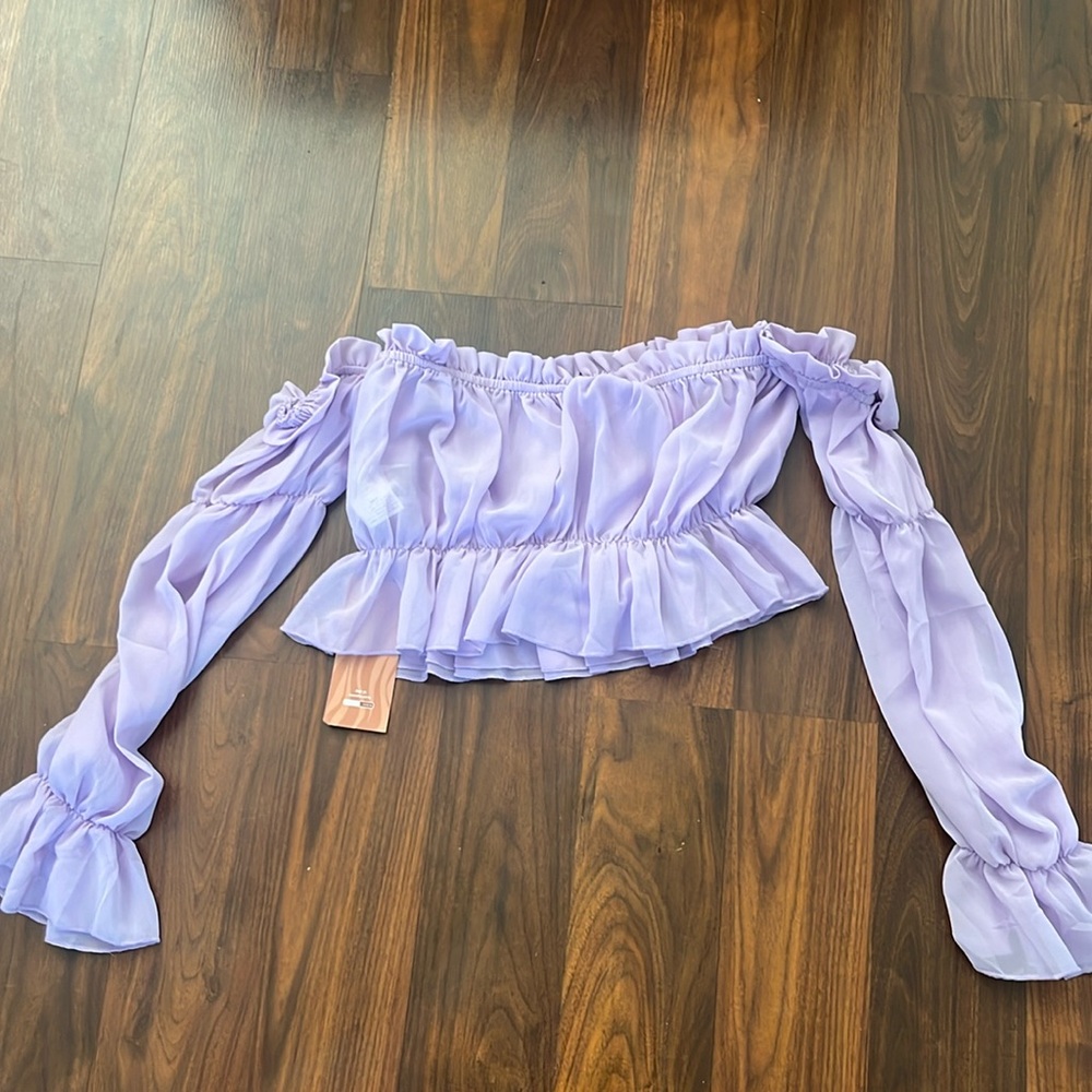 shein purple top in a size small; BRAND NEW!!